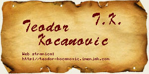 Teodor Kocanović vizit kartica